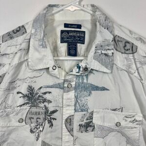 American‎ Rag Hawaiian Print Short Sleeve Button Up Shirt Sz XL
